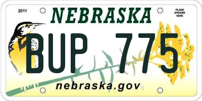 NE license plate BUP775