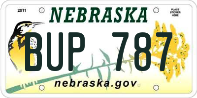 NE license plate BUP787