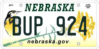 NE license plate BUP924
