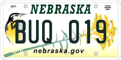 NE license plate BUQ019