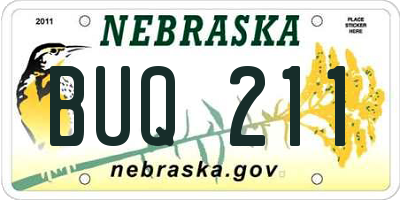 NE license plate BUQ211