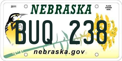 NE license plate BUQ238