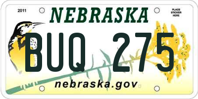 NE license plate BUQ275