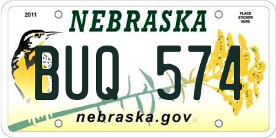 NE license plate BUQ574