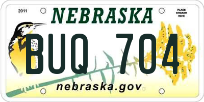 NE license plate BUQ704