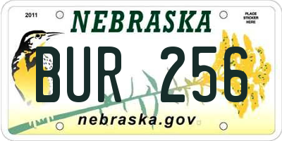 NE license plate BUR256