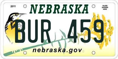 NE license plate BUR459
