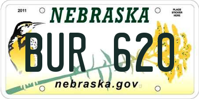 NE license plate BUR620
