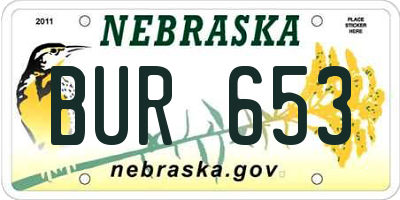 NE license plate BUR653