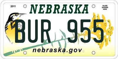 NE license plate BUR955