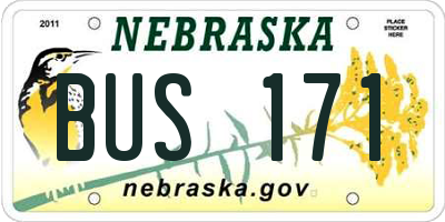 NE license plate BUS171