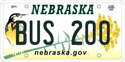 NE license plate BUS200