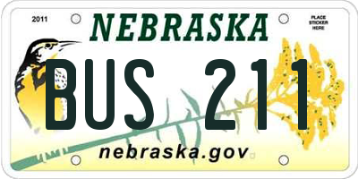 NE license plate BUS211