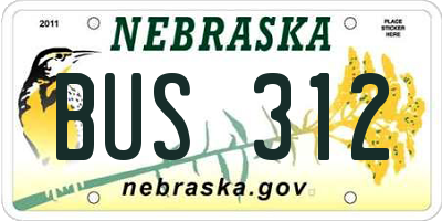 NE license plate BUS312
