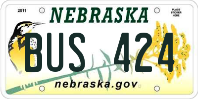 NE license plate BUS424