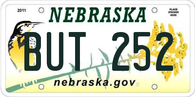 NE license plate BUT252