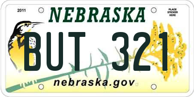 NE license plate BUT321