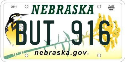 NE license plate BUT916
