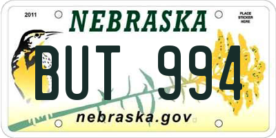 NE license plate BUT994