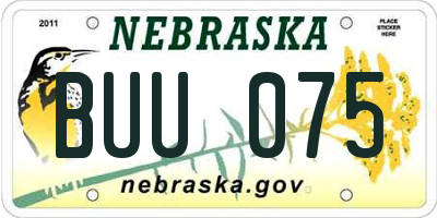 NE license plate BUU075