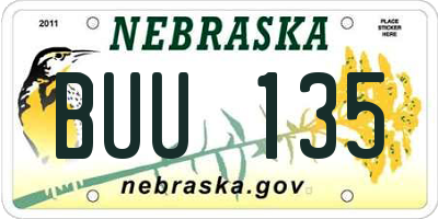 NE license plate BUU135