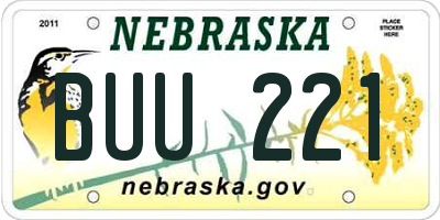 NE license plate BUU221
