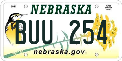 NE license plate BUU254