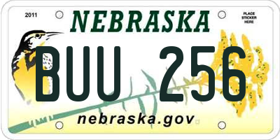 NE license plate BUU256