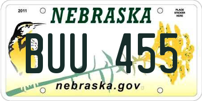 NE license plate BUU455
