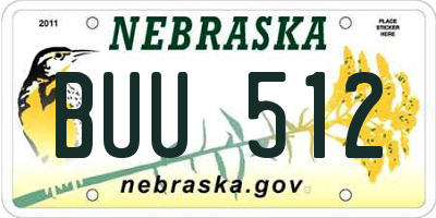 NE license plate BUU512