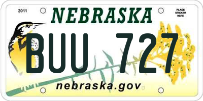 NE license plate BUU727
