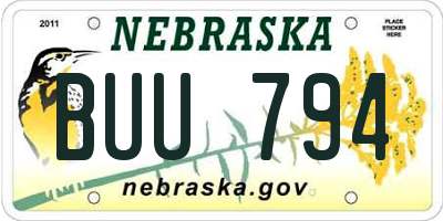 NE license plate BUU794