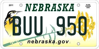 NE license plate BUU950