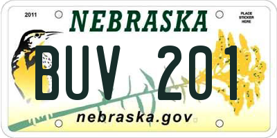 NE license plate BUV201