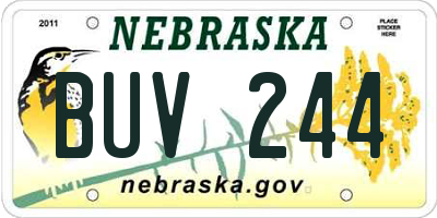 NE license plate BUV244