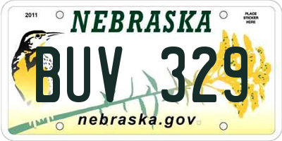 NE license plate BUV329
