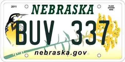 NE license plate BUV337