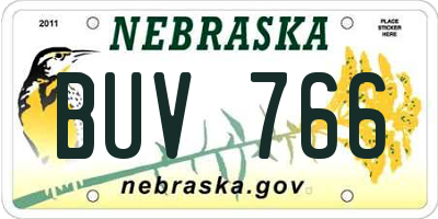 NE license plate BUV766