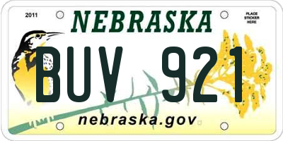 NE license plate BUV921