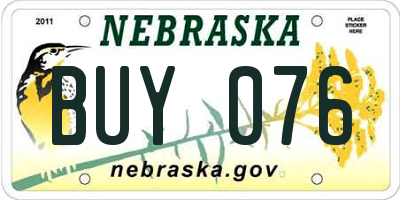 NE license plate BUY076