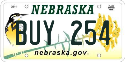 NE license plate BUY254