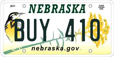 NE license plate BUY410