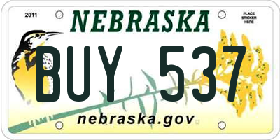 NE license plate BUY537