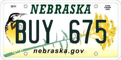 NE license plate BUY675