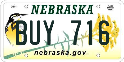NE license plate BUY716