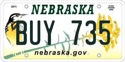 NE license plate BUY735