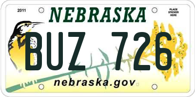 NE license plate BUZ726