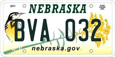 NE license plate BVA032