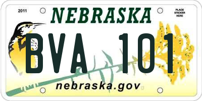 NE license plate BVA101