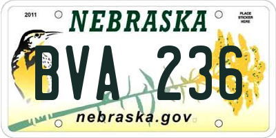 NE license plate BVA236